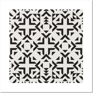 Tribal Geometry No.001 / Black and Ivory Posters and Art